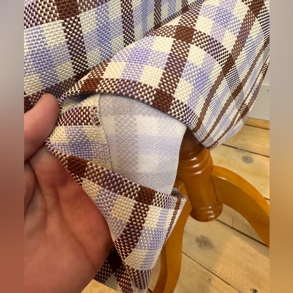 ZARA PLAID LILAC/ECRU/BROWN PENCIL SKIRT SIZE S - Picture 6 of 9